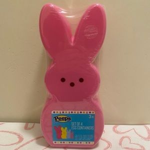 NWT Easter Peeps Plastic Multi Color Set of 4 Egg Containers